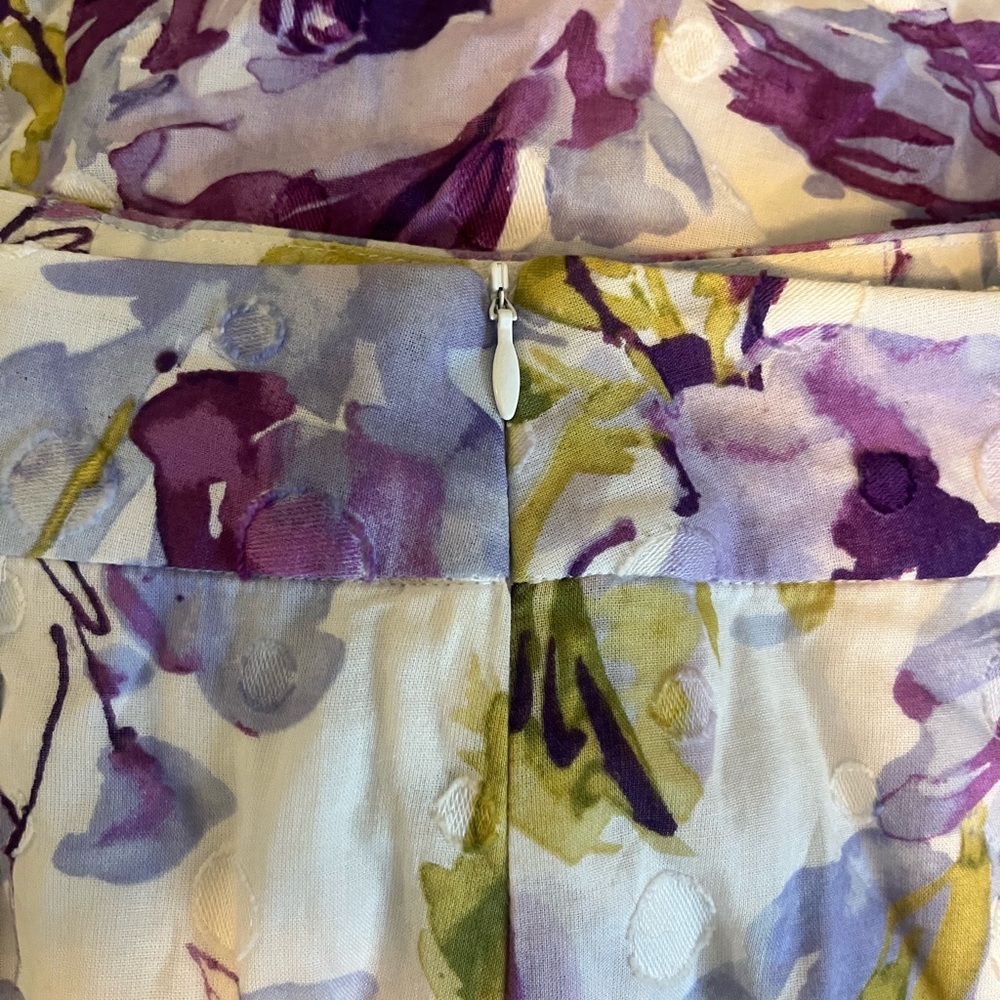 Christopher & Banks Purple and Green Floral Lined A-Line Cotton Skirt Size 10‎ - Picture 4 of 5